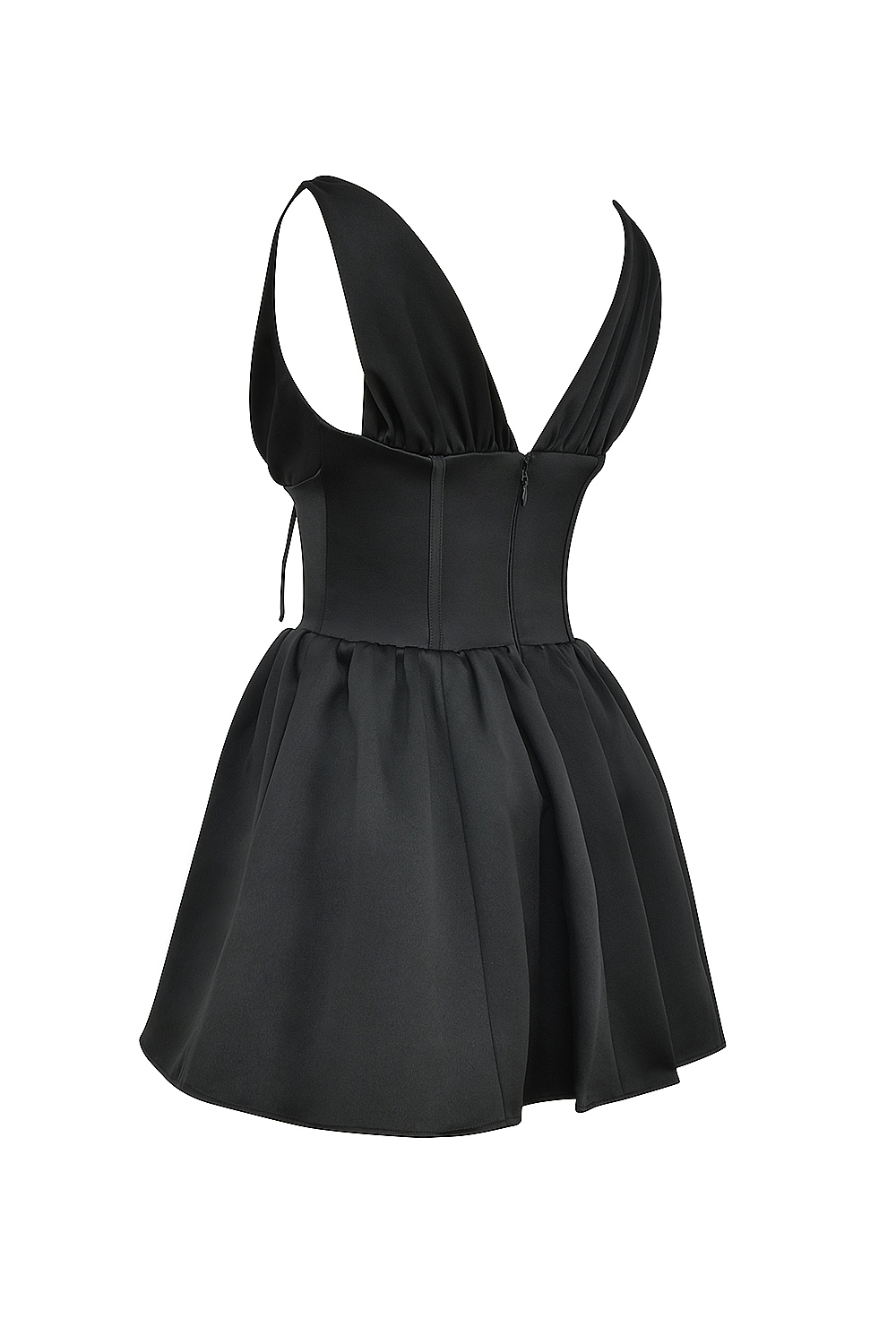 Emmeliette Black Satin Mini Dress - SALE - luluinthesky