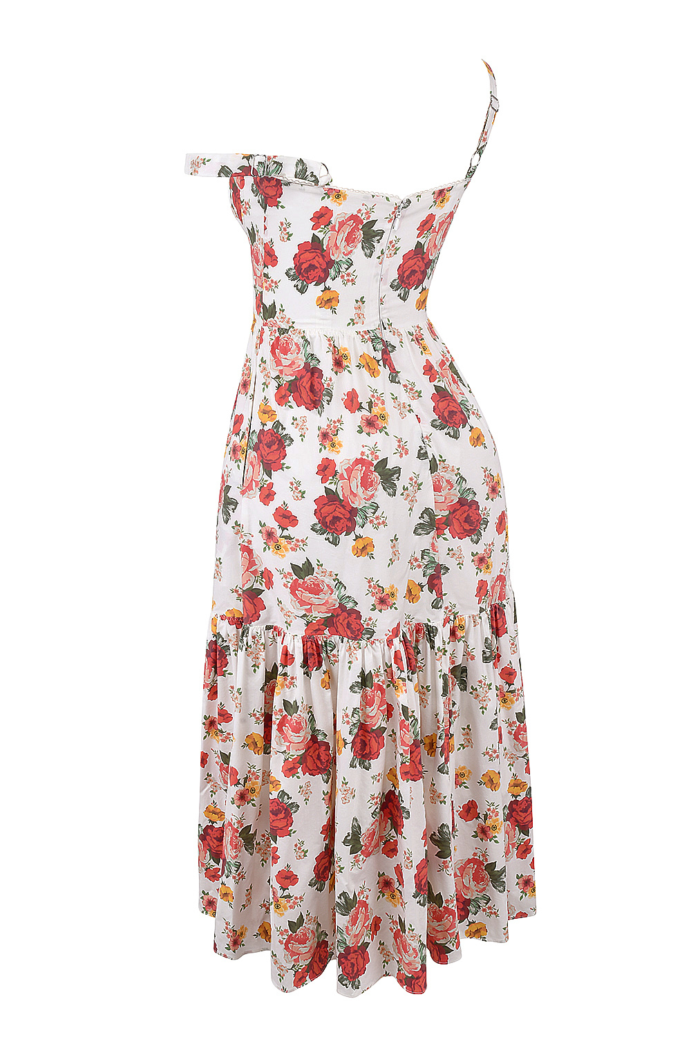 Elia Italian Rose Print Cotton Midi Sundress - luluinthesky