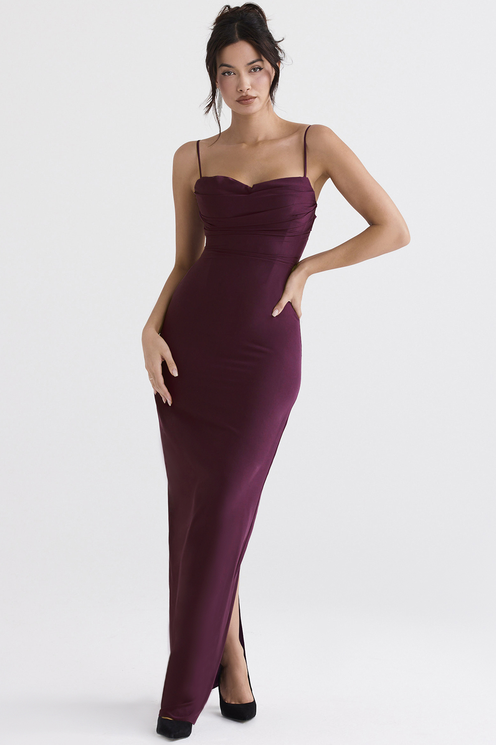 Lani Merlot Corset Maxi Dress - luluinthesky