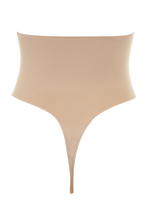 Sculpting High Waist Thong Almond - luluinthesky