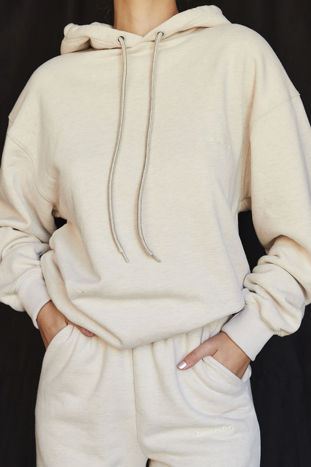 Halo Oatmeal Cotton Fleece-Back Oversized Hoodie - luluinthesky