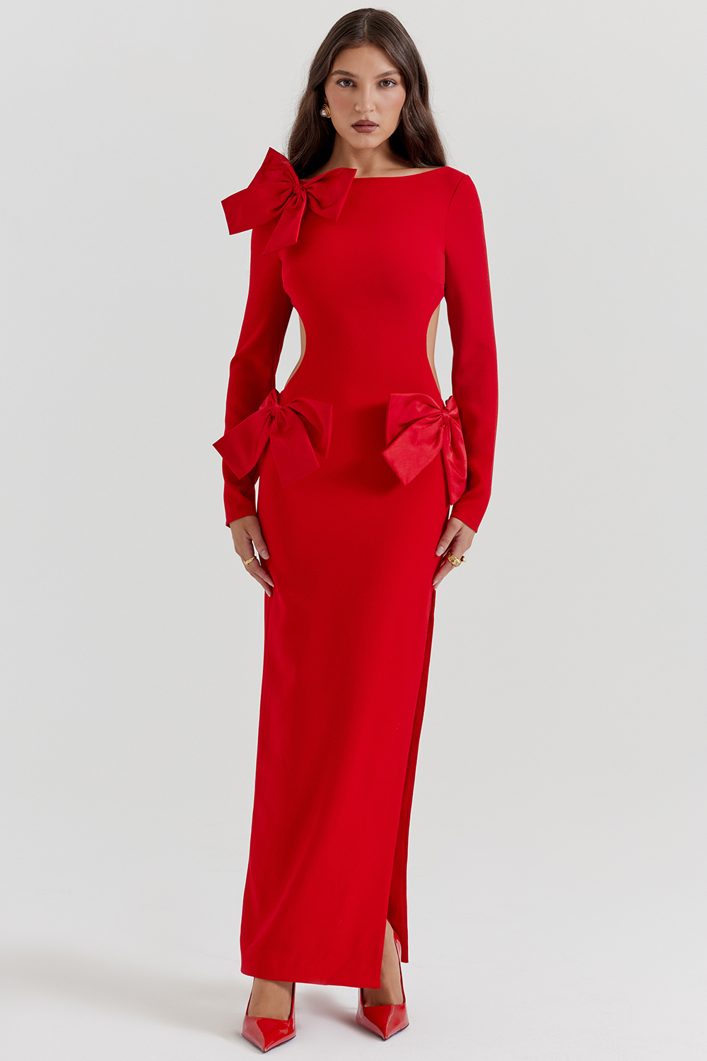 Lavele Red Bow Maxi Dress - luluinthesky