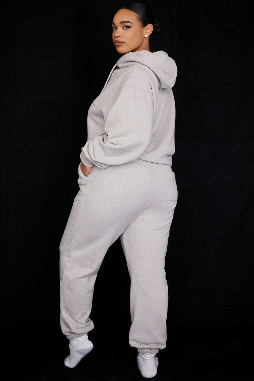 Sky Light Grey Fleece Back Jogging Trousers - luluinthesky