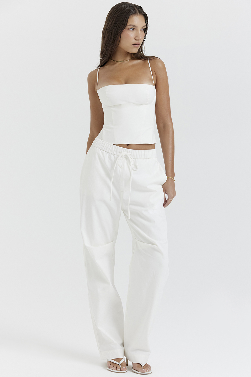 Luna White Cargo Trousers - luluinthesky