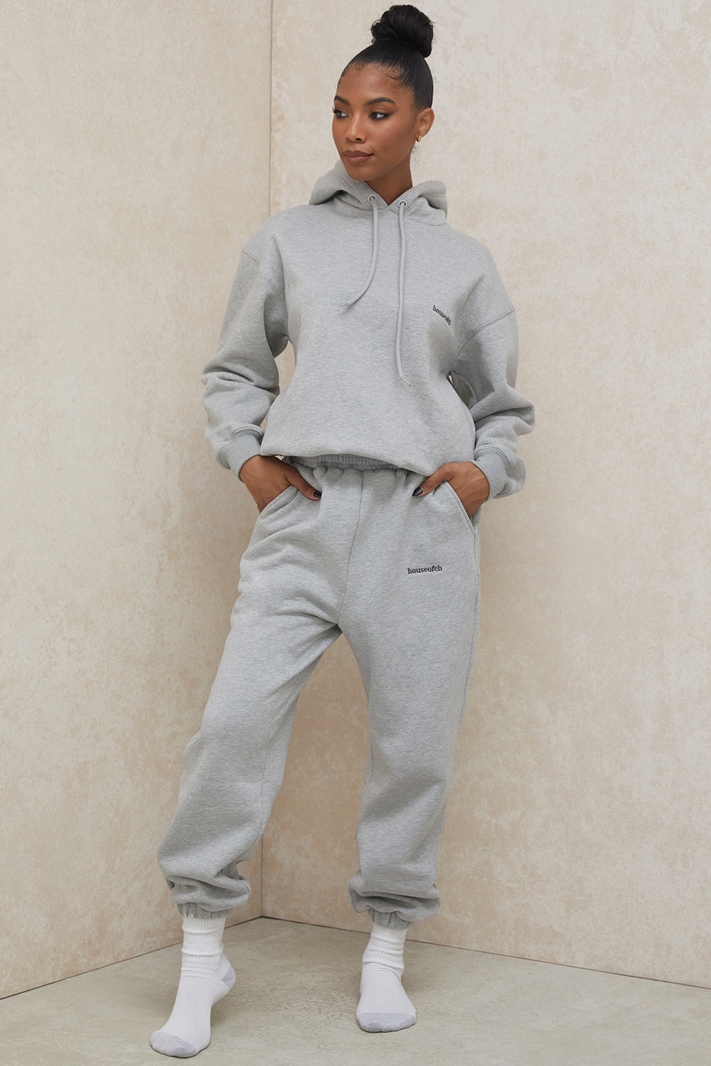 Halo Grey Cotton Fleece-Back Oversized Hoodie - luluinthesky