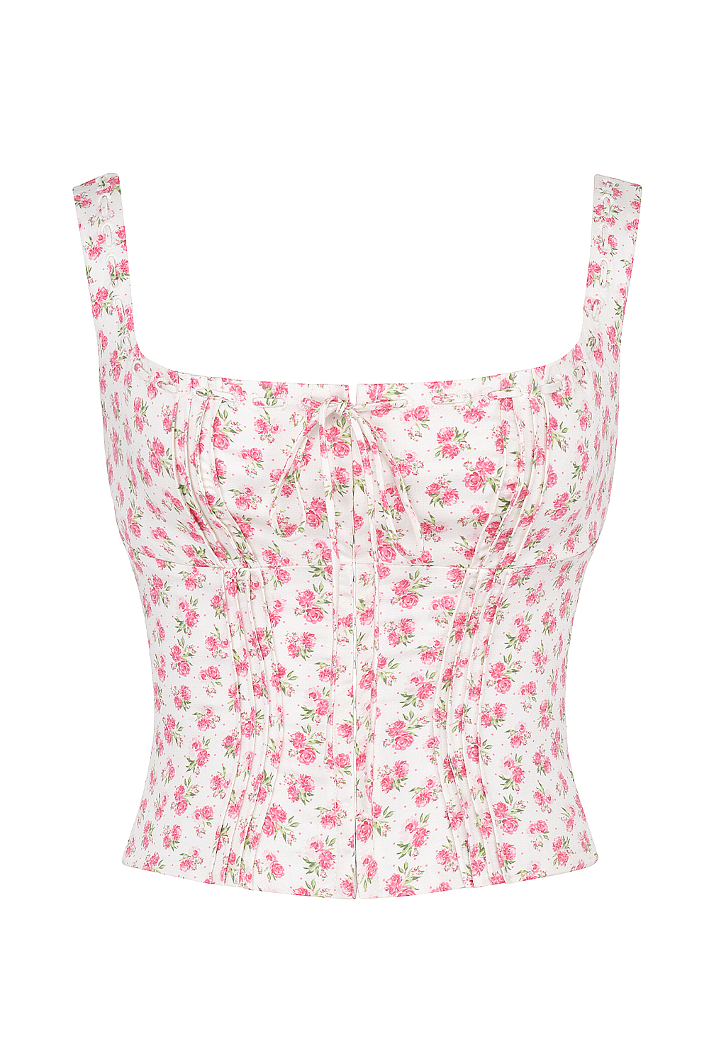Chicca White Rosebud Print Top - luluinthesky