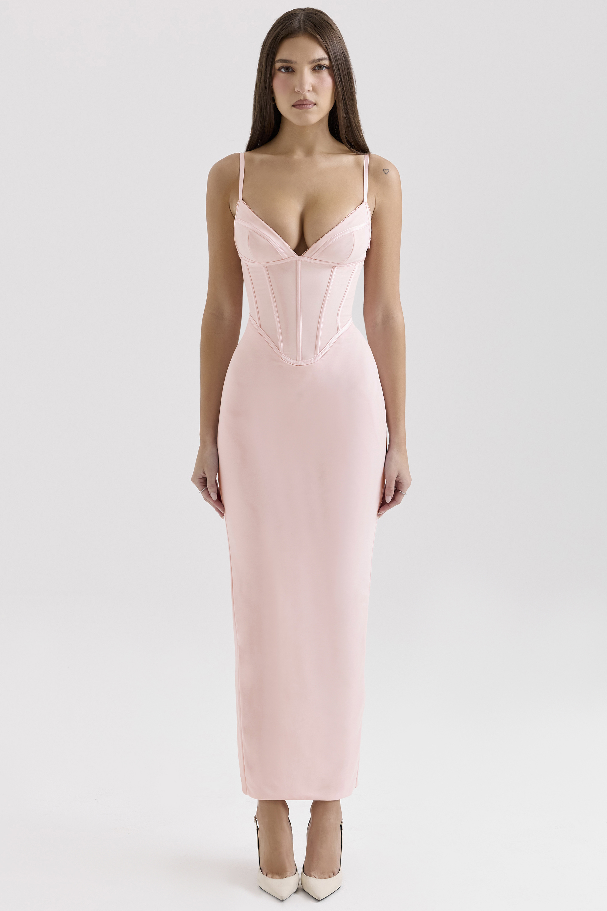 Romy Pink Mesh Bodycon Maxi Dress - luluinthesky
