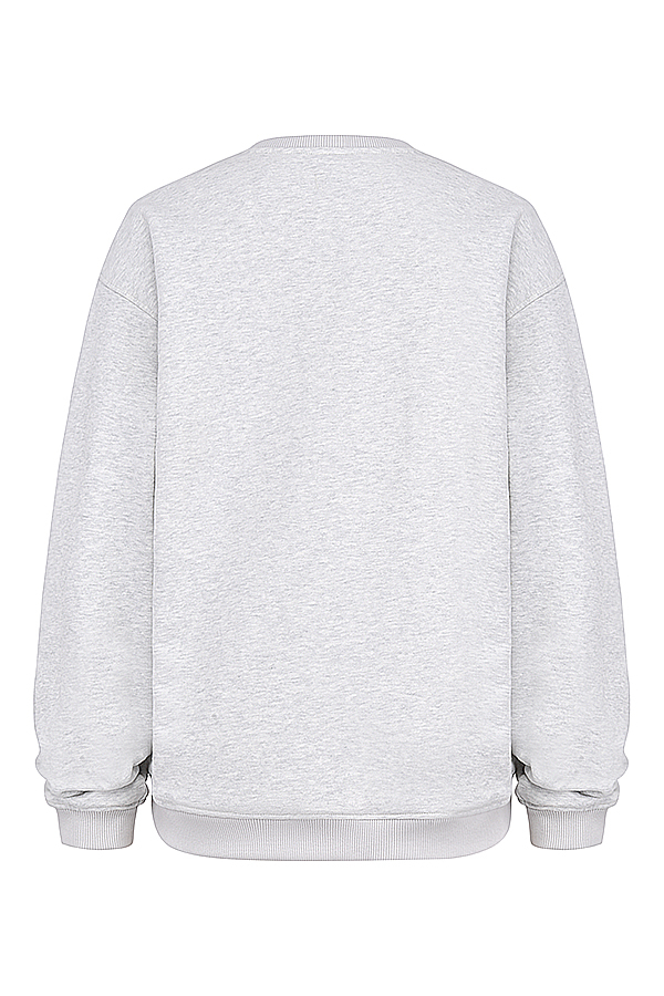 Haze Light Grey Marl Crew Neck Sweatshirt - luluinthesky