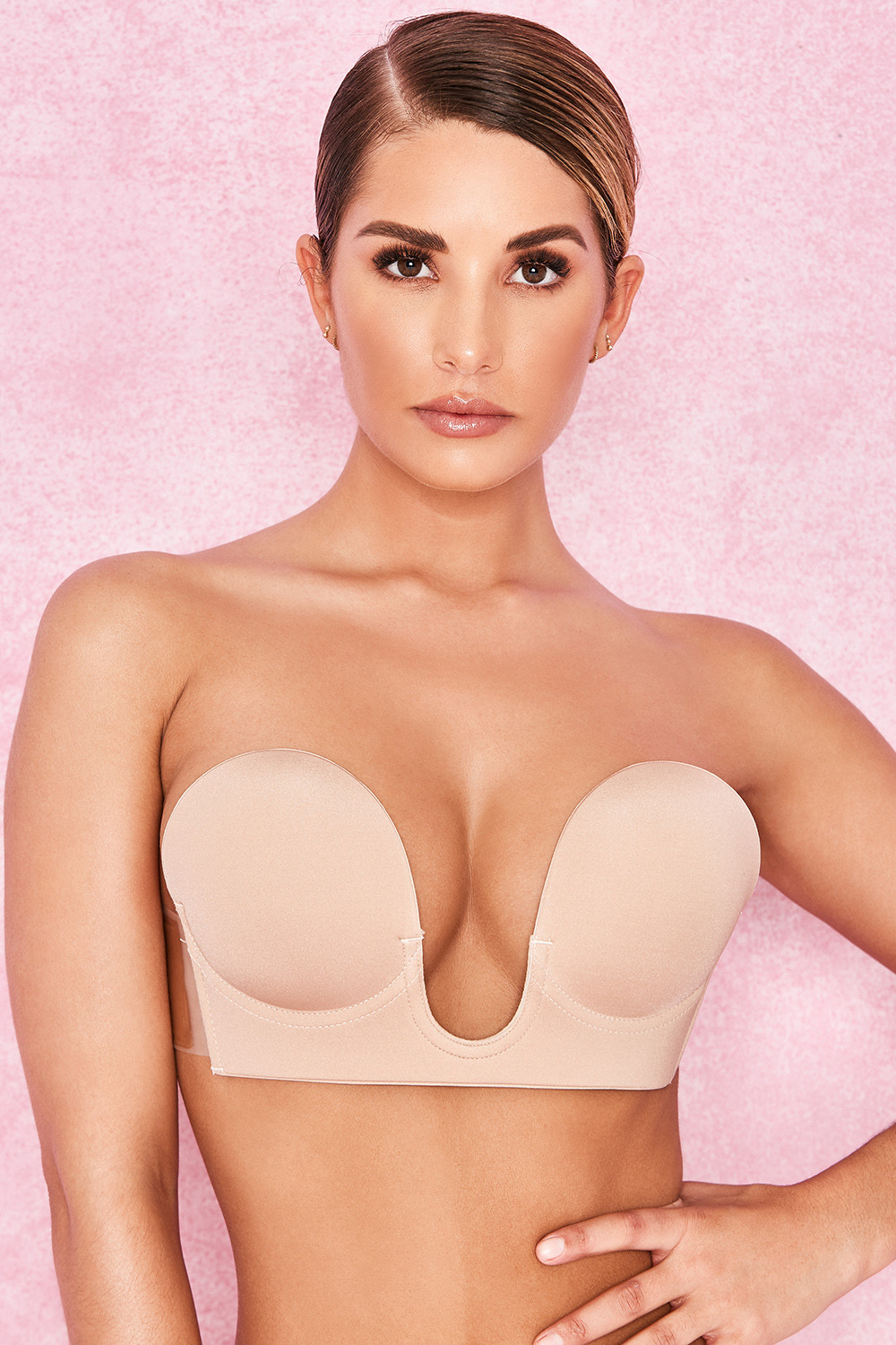 U Plunge Self Adhesive Bra - Beige - luluinthesky
