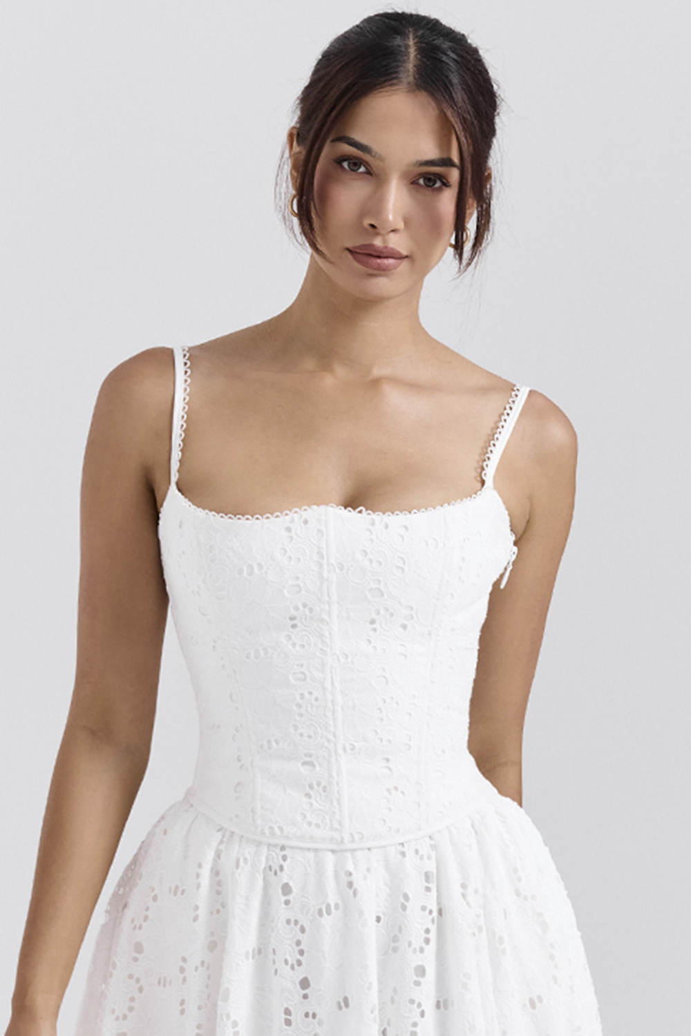 Lorina White Broderie Anglais Corset - luluinthesky