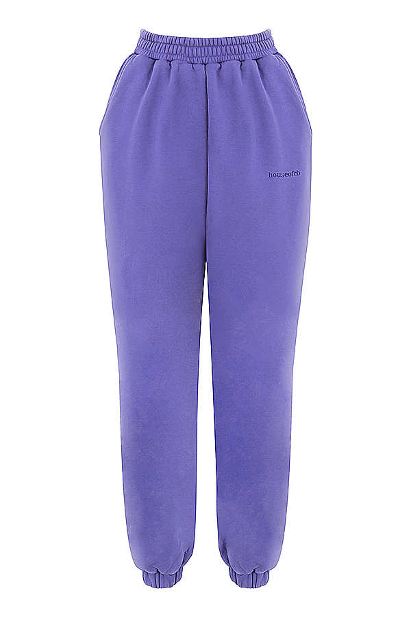 Sky Purple Fleece Back Jogging Trousers - luluinthesky