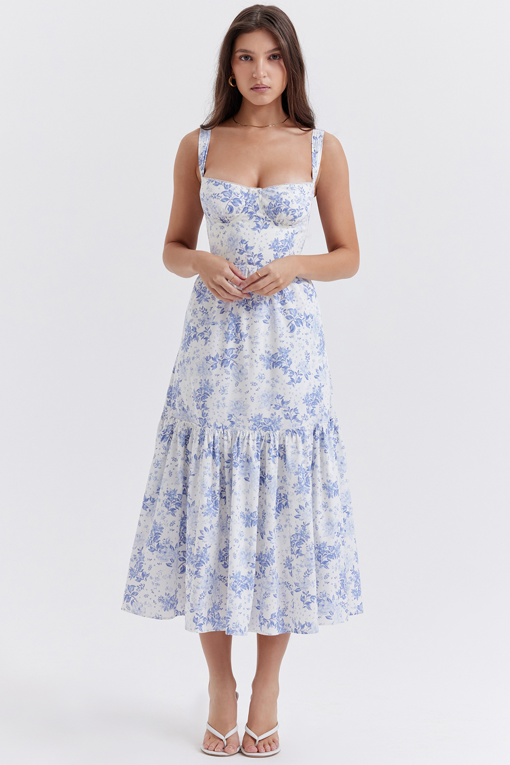 Elia Blue Print Midi Sundress - luluinthesky