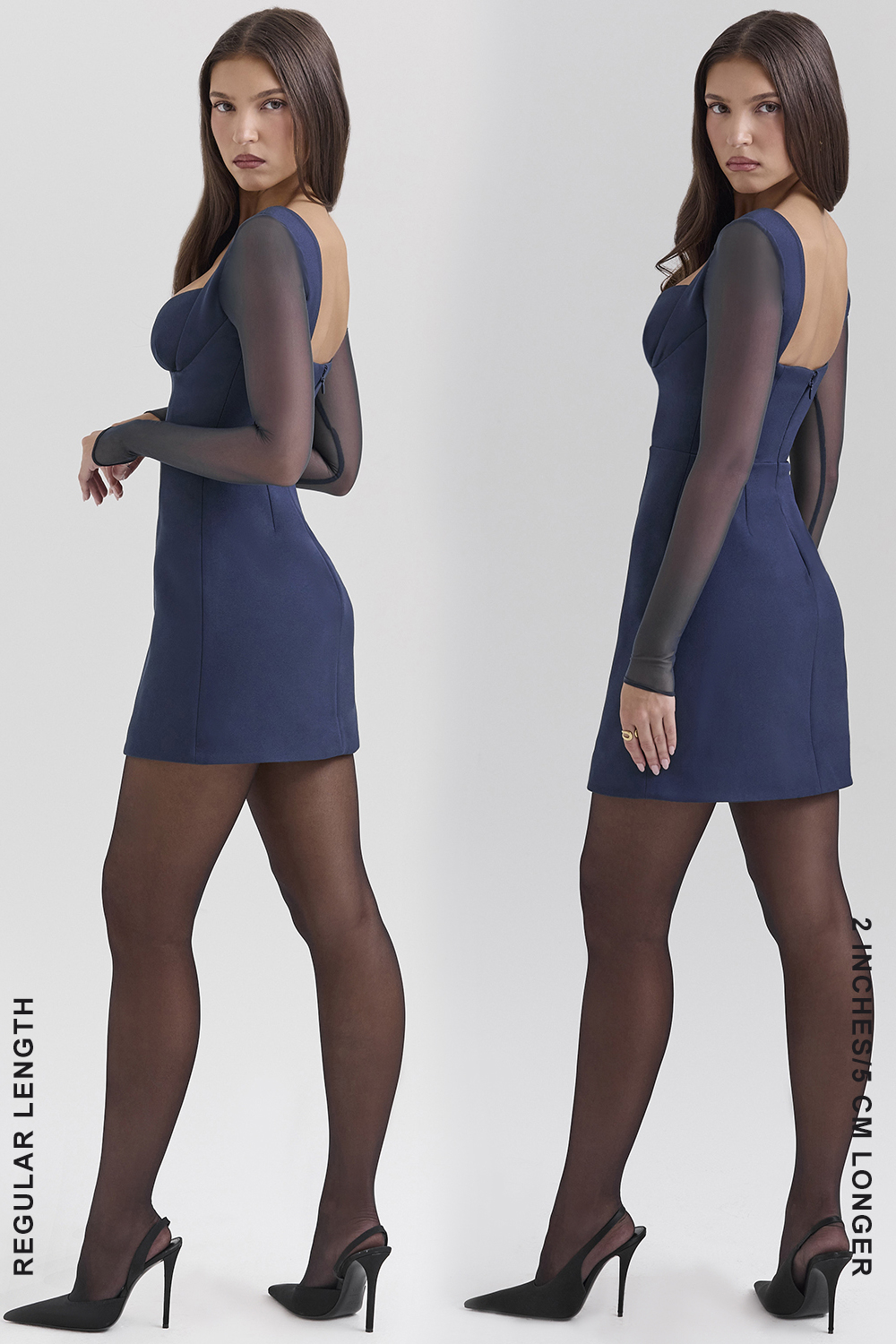 Angelie Midnight Stretch Crepe Plunge Mini Dress - SALE - luluinthesky