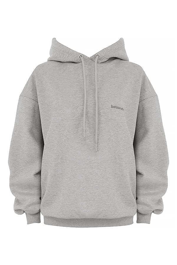 Halo Light Grey Cotton Fleece-Back Oversized Hoodie - luluinthesky