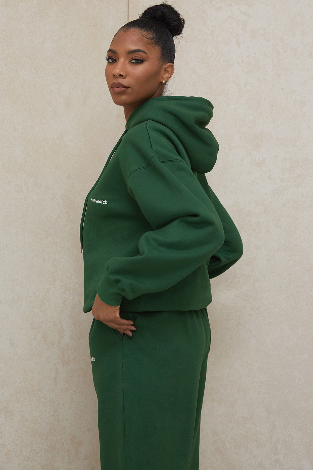 Halo Green Cotton Fleece-Back Oversized Hoodie - luluinthesky