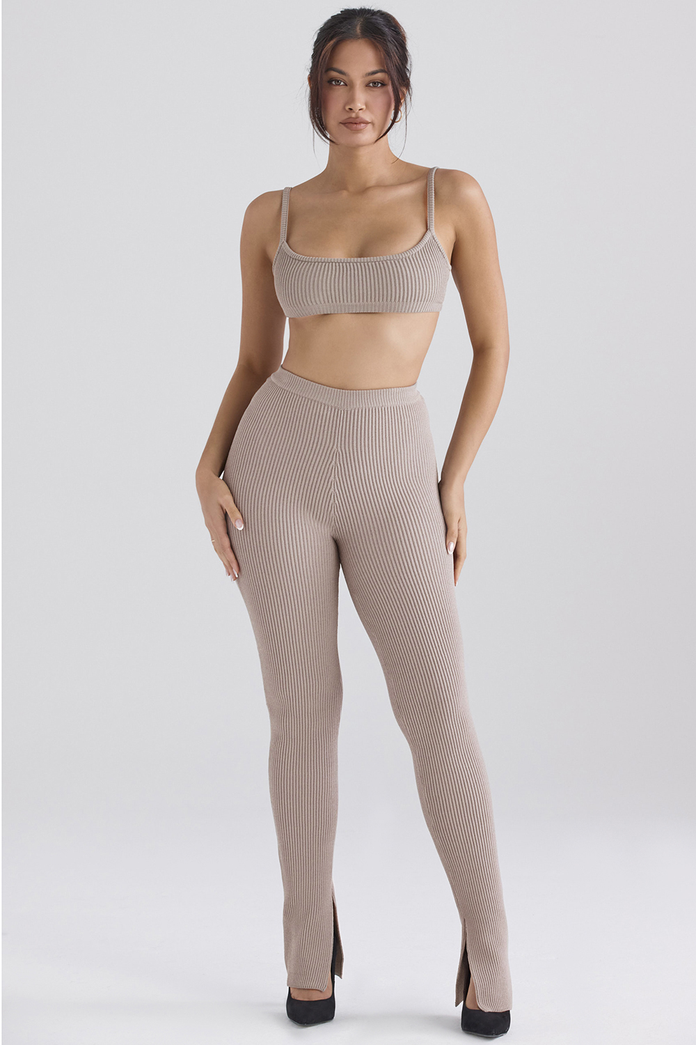 Mitzi Taupe Ribbed Knit Leggings - SALE - luluinthesky