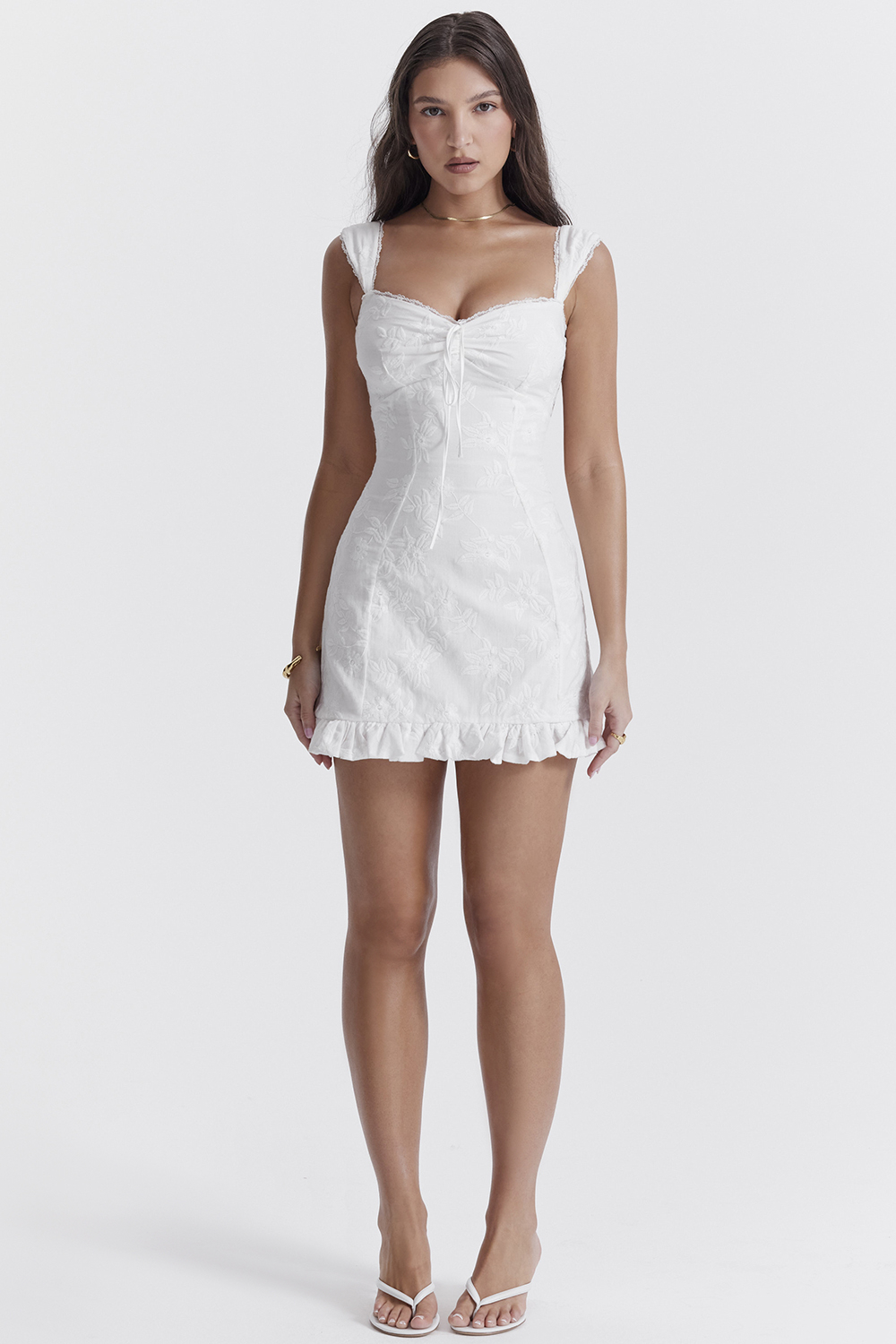 Odessa White Embroidered Mini Dress - luluinthesky