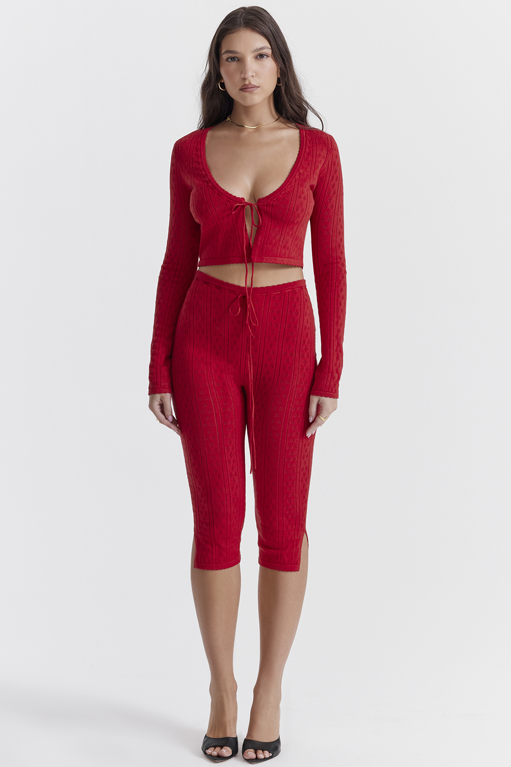 Perla Cherry Ribbed Knit Top - SALE - luluinthesky