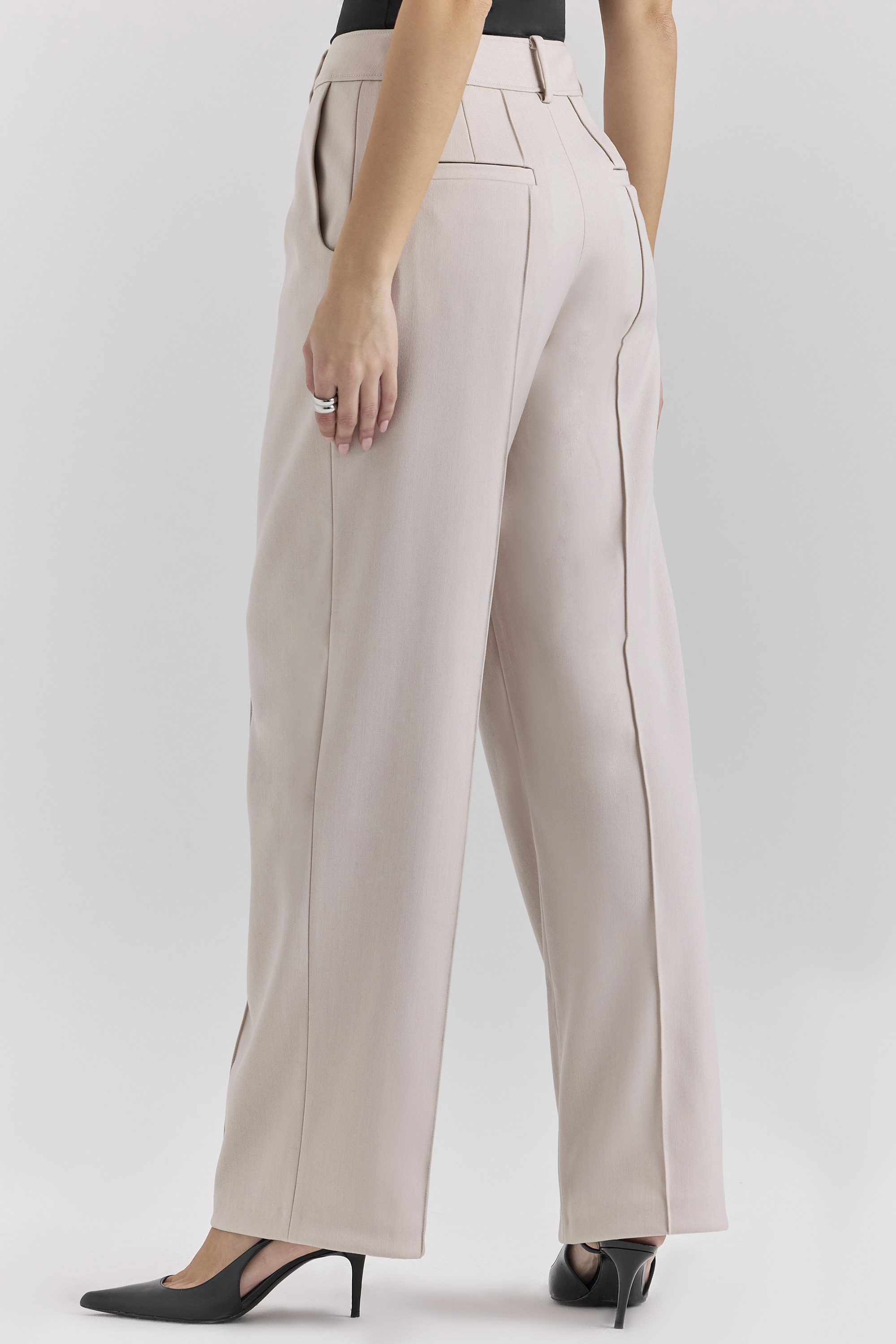 Hayden Beige High Waist Tailored Trousers - luluinthesky