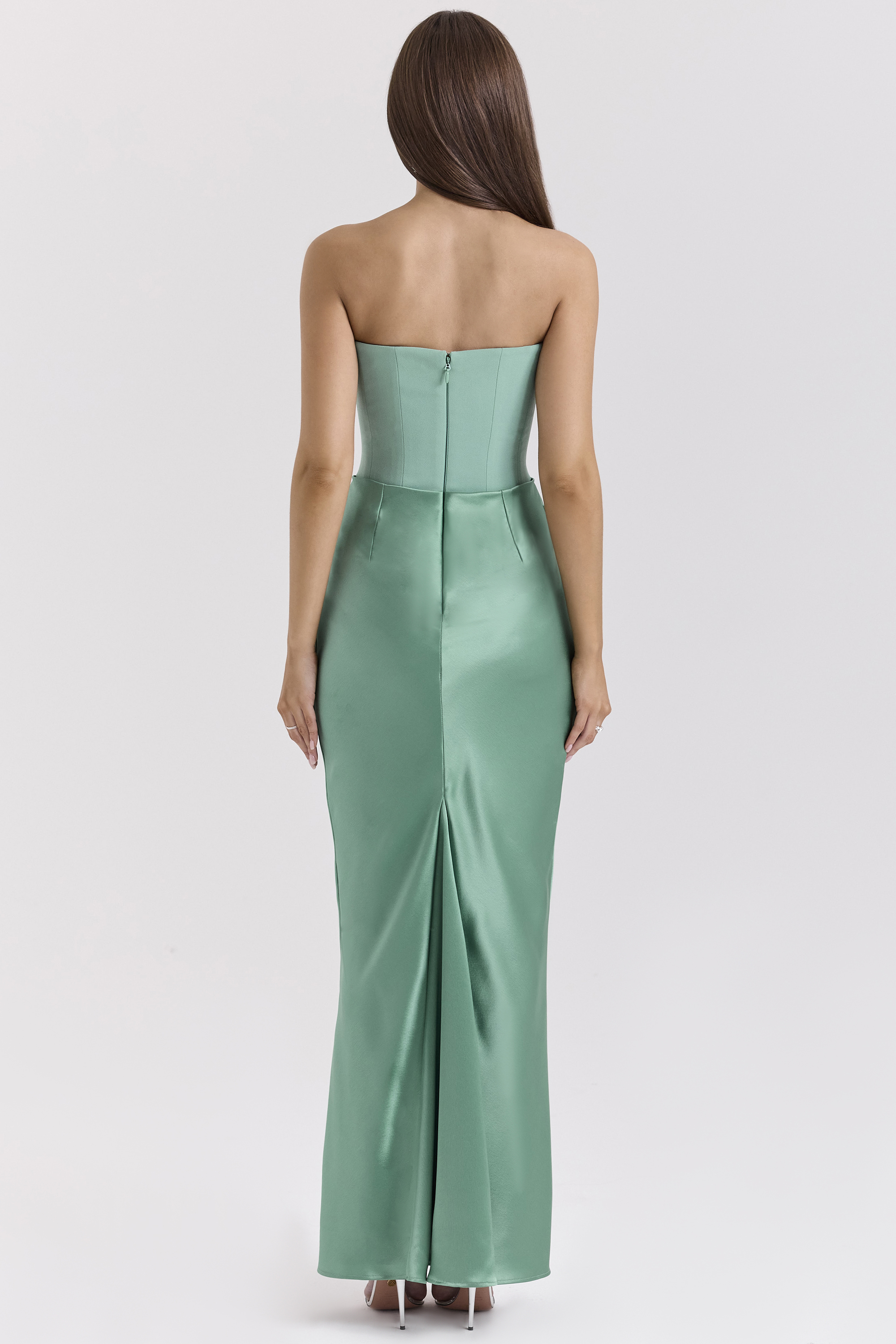 Persephone Jade Strapless Corset Maxi Dress - luluinthesky