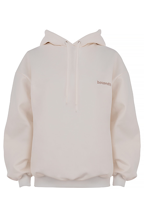 Halo Off White Cotton Fleece-Back Oversized Hoodie - luluinthesky