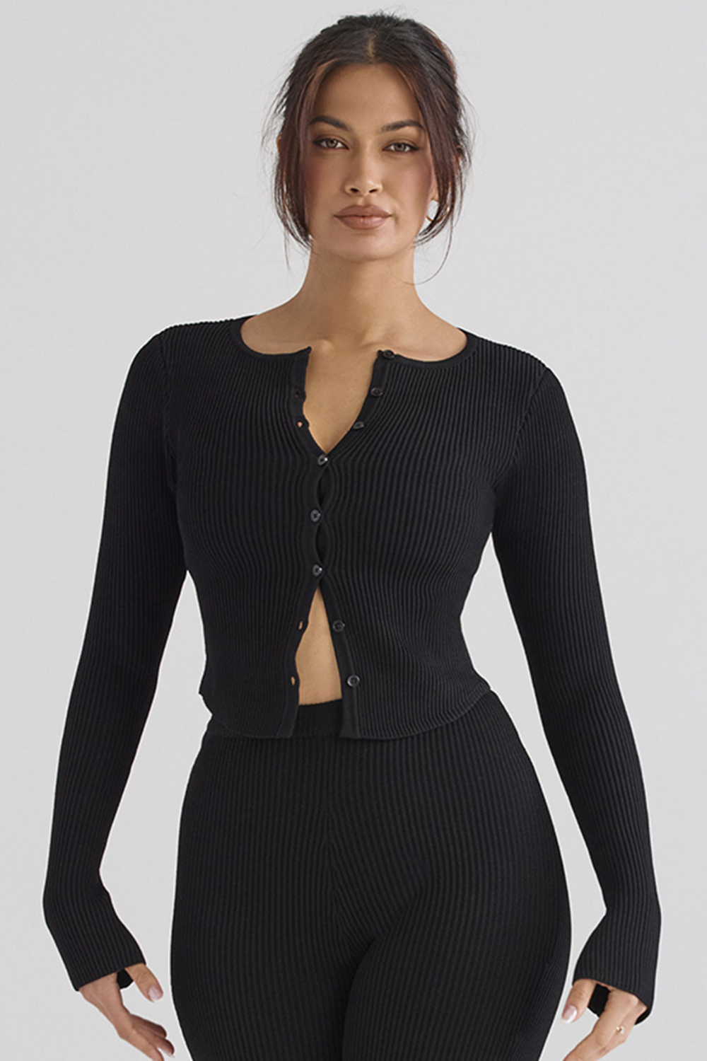 Sylvia Black Ribbed Knit Cardigan - SALE - luluinthesky