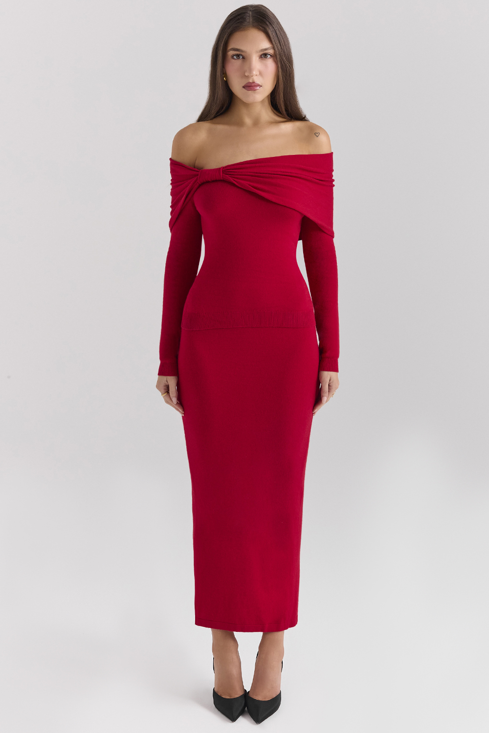 Amaryllis Holly Red Cashmere Blend Sweater - luluinthesky