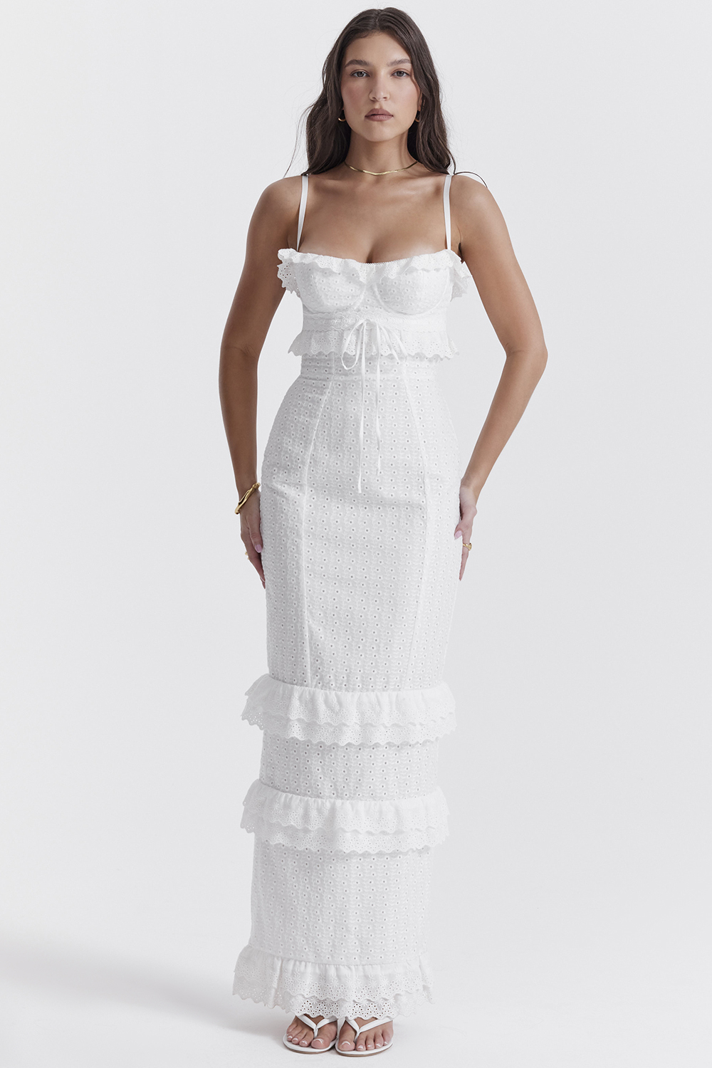 Eve White Broderie Maxi Dress - luluinthesky