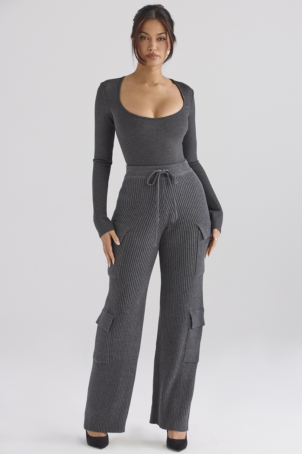Marianna Charcoal Loungewear Bodysuit - SALE - luluinthesky