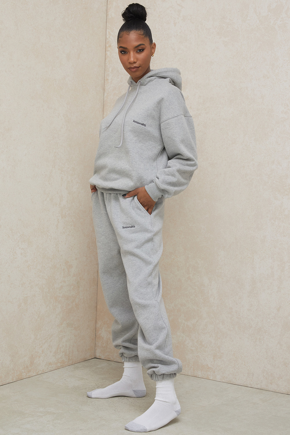 Sky Grey Fleece Back Jogging Trousers - luluinthesky