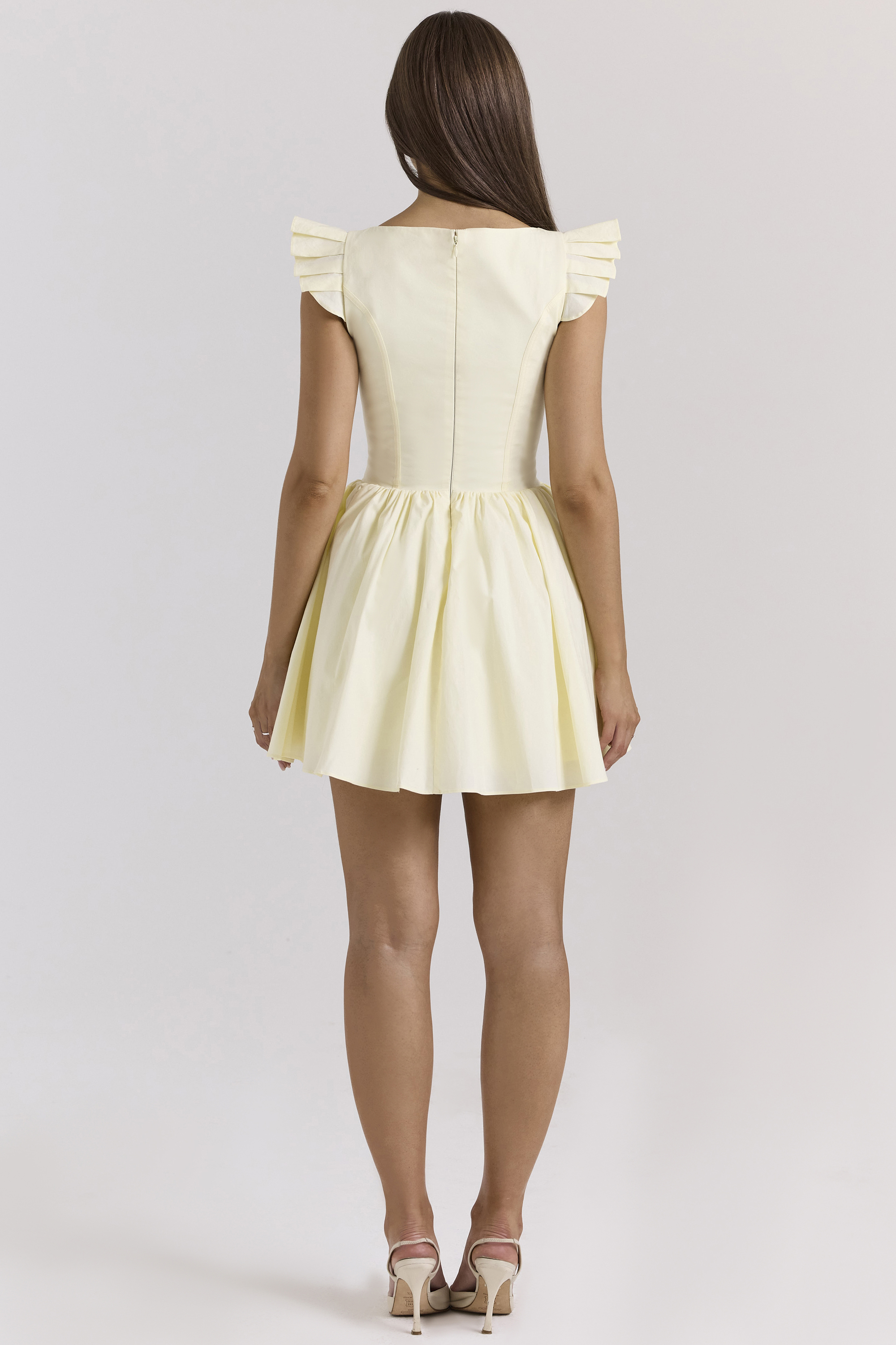 Sisi Lemon Cotton Embroidered Mini Dress - luluinthesky