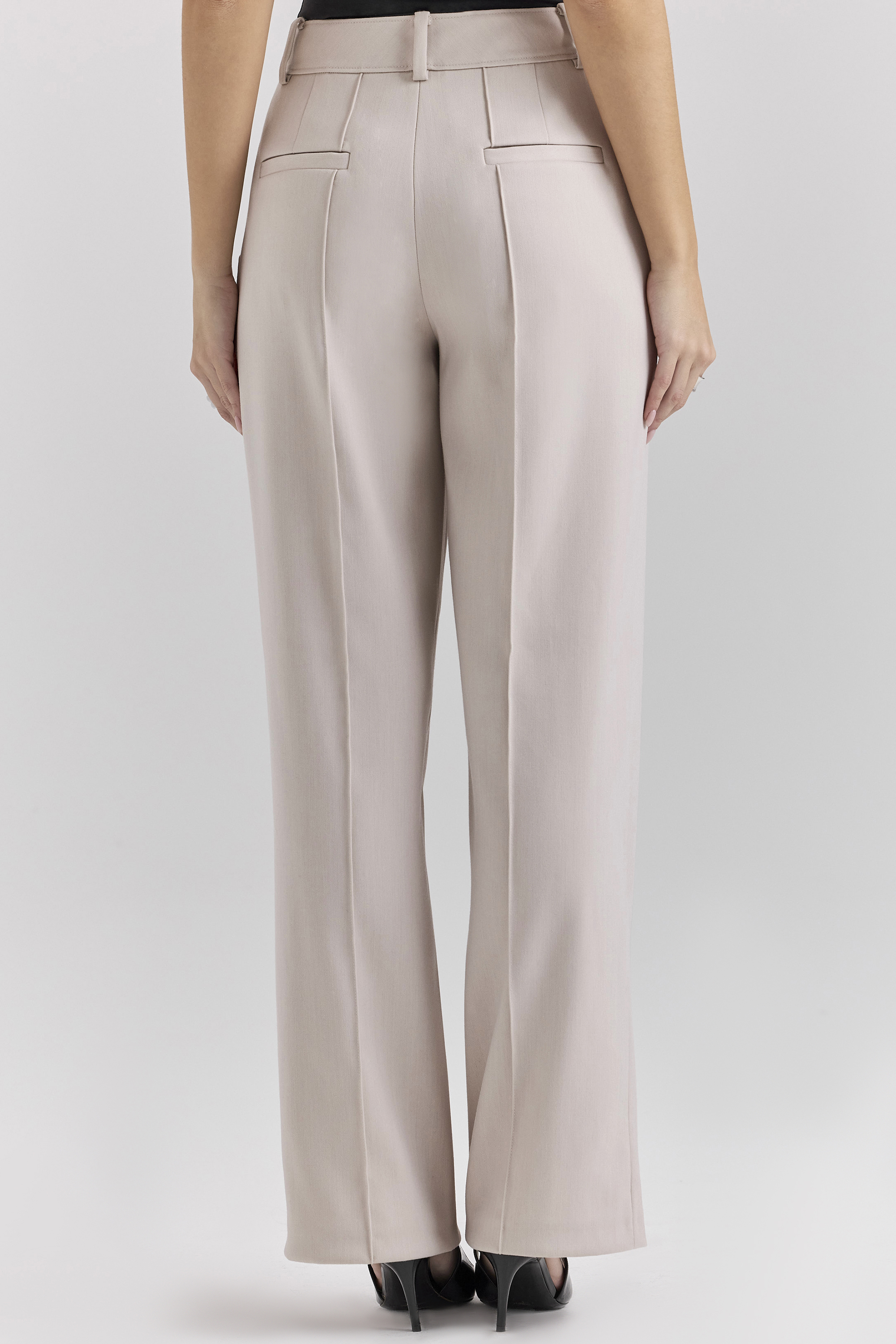 Hayden Beige High Waist Tailored Trousers - luluinthesky