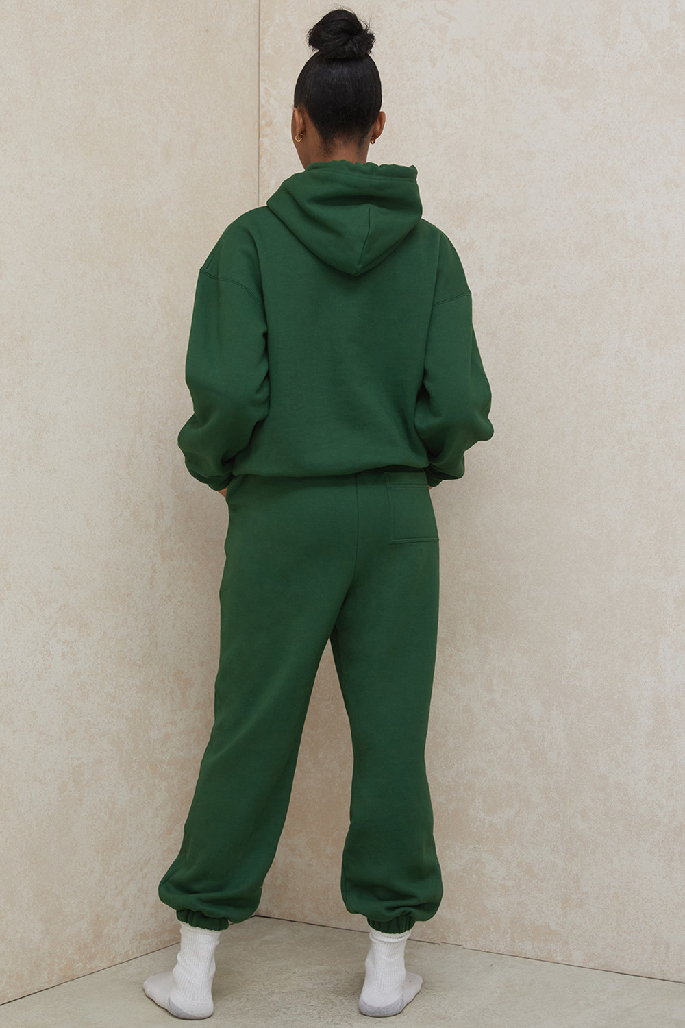 Sky Green Fleece Back Jogging Trousers - luluinthesky