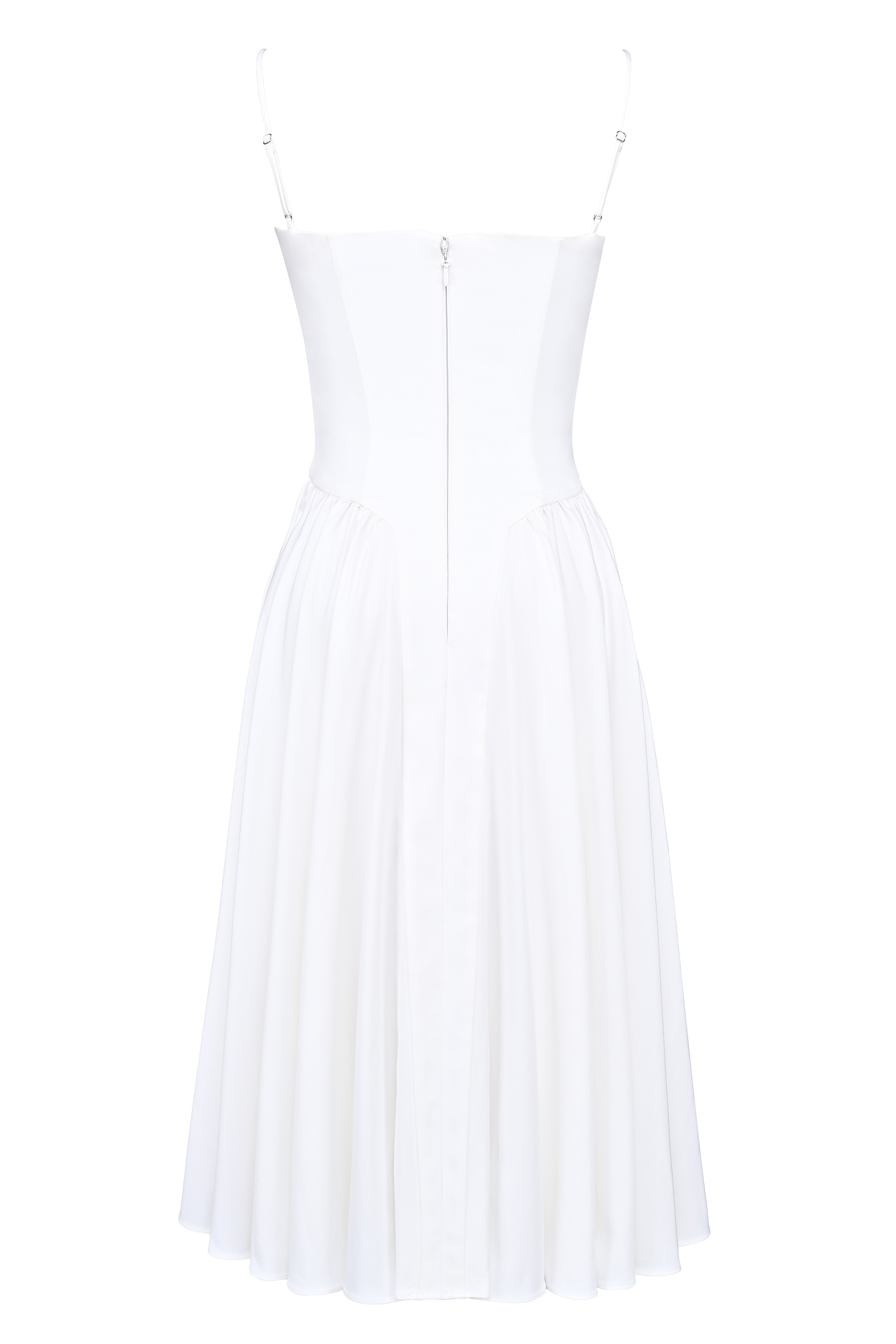 Samaria White Corset Midi Dress - luluinthesky