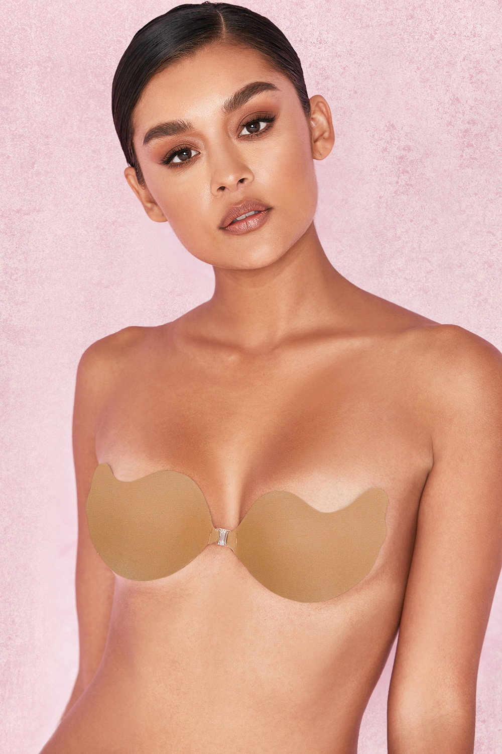 VFront Fastening Moulded Microfibre  Bra - Caramel - luluinthesky
