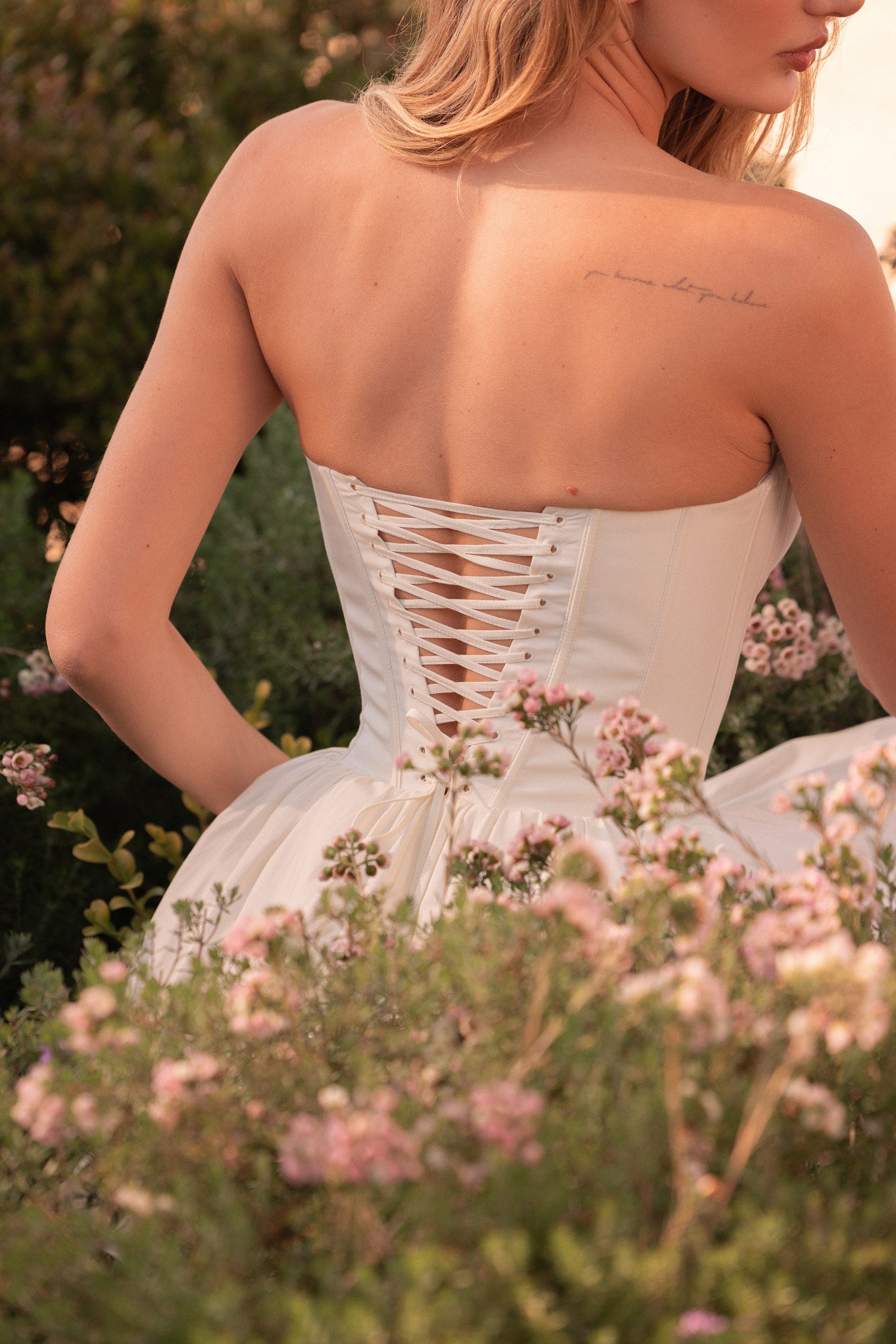 Kristiana Ivory Cotton Strapless Corset Mini Dress - luluinthesky