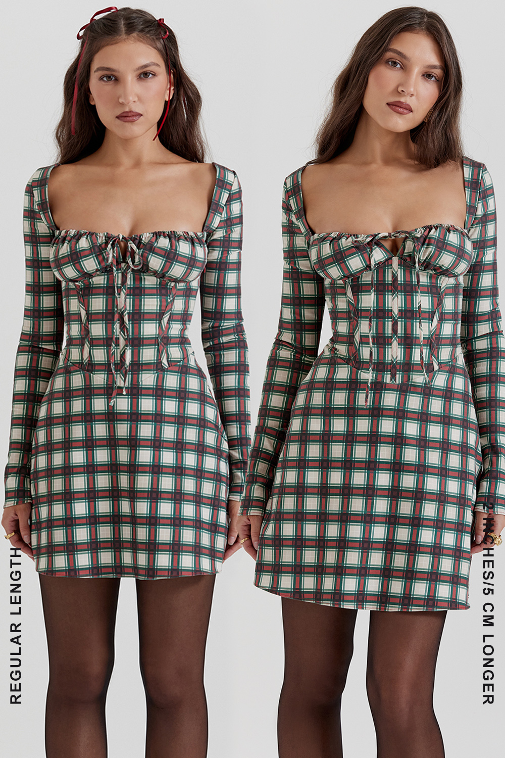 Malika Red Tartan Corset Mini Dress - luluinthesky