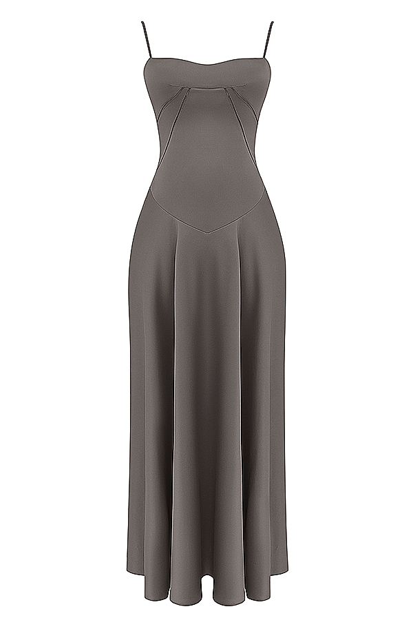 Anabella Smoke Lace Up Maxi Dress - luluinthesky