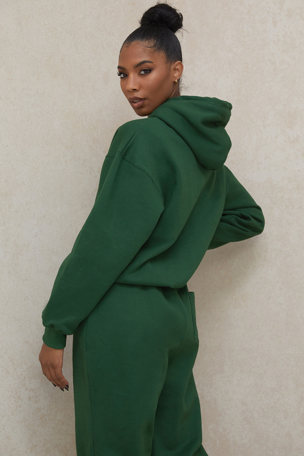 Halo Green Cotton Fleece-Back Oversized Hoodie - luluinthesky