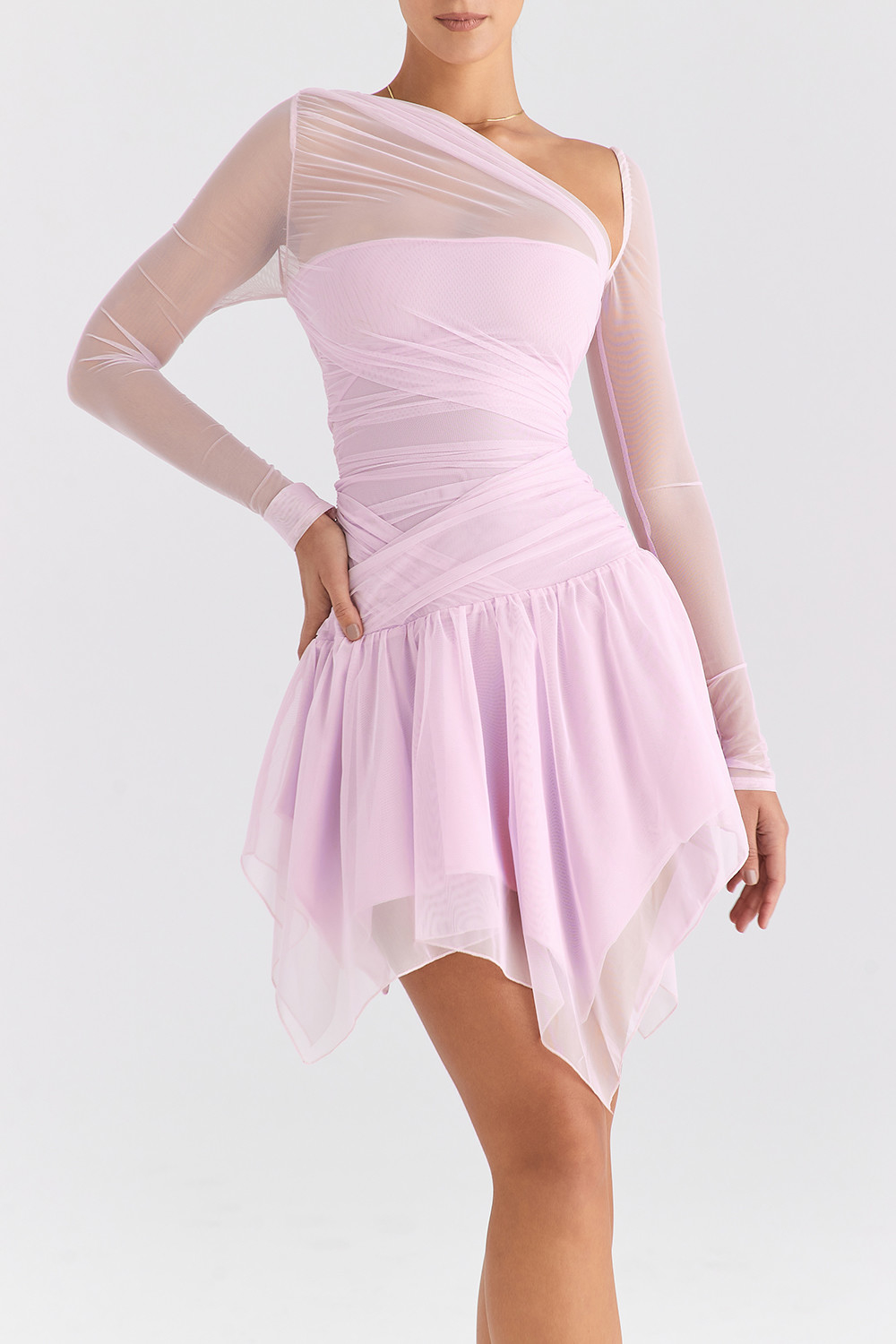 Mistress Rocks Mallow Layered Asymmetric Dress - SALE - luluinthesky
