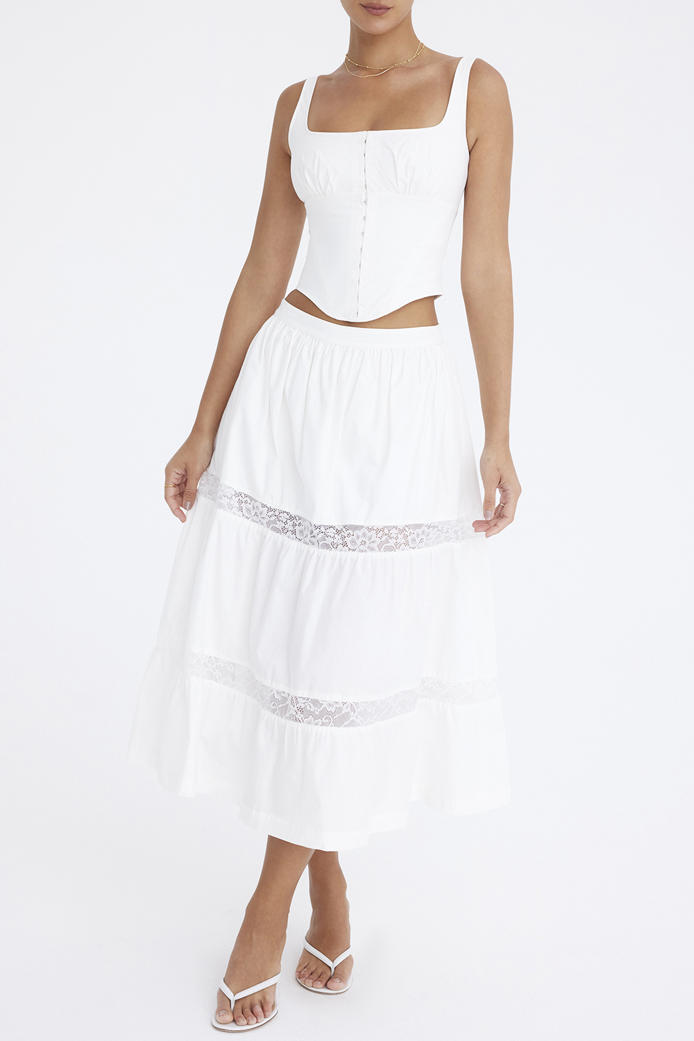 Mistress Rocks White Panelled Midi Skirt - SALE - luluinthesky