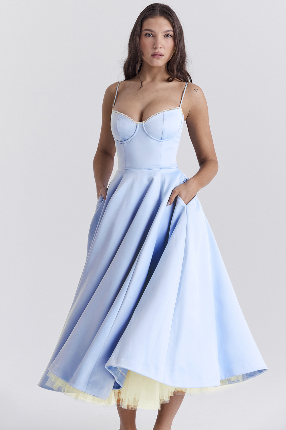 Mademoiselle Cinderella Blue Tulle Midi Dress - luluinthesky