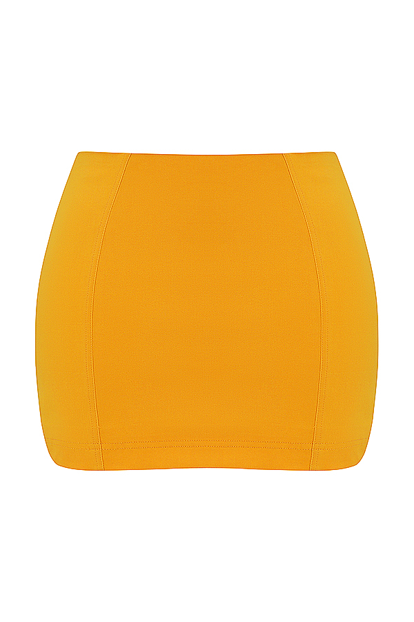 Nisha Tangerine Sculpting Mini Skirt - luluinthesky