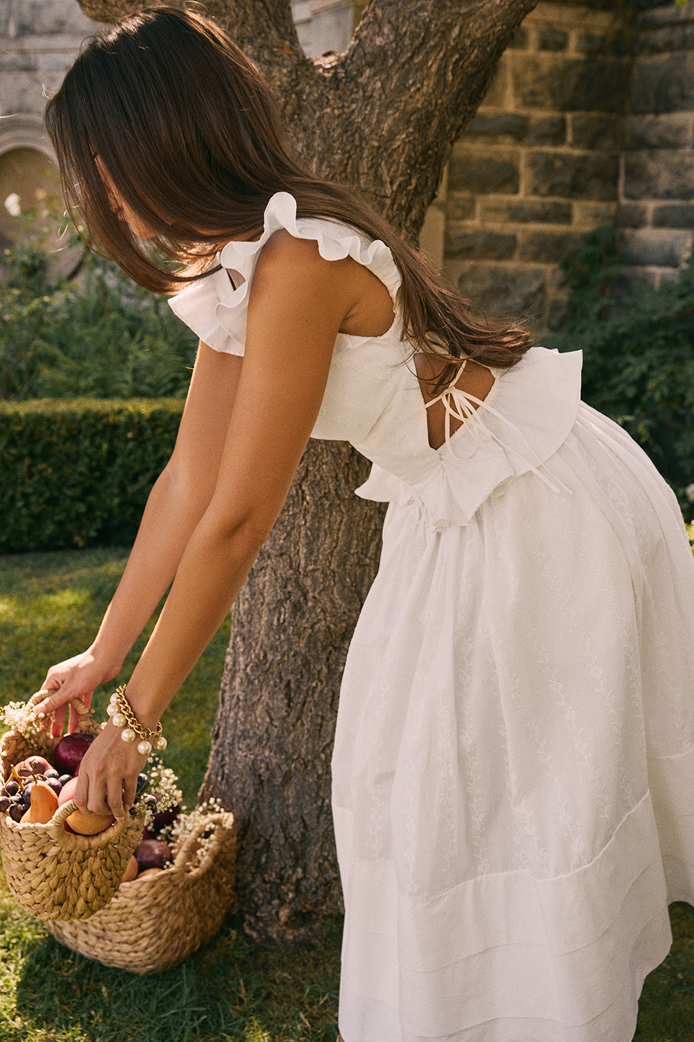 Augustine White Embroidered Cotton Midi Skirt - luluinthesky