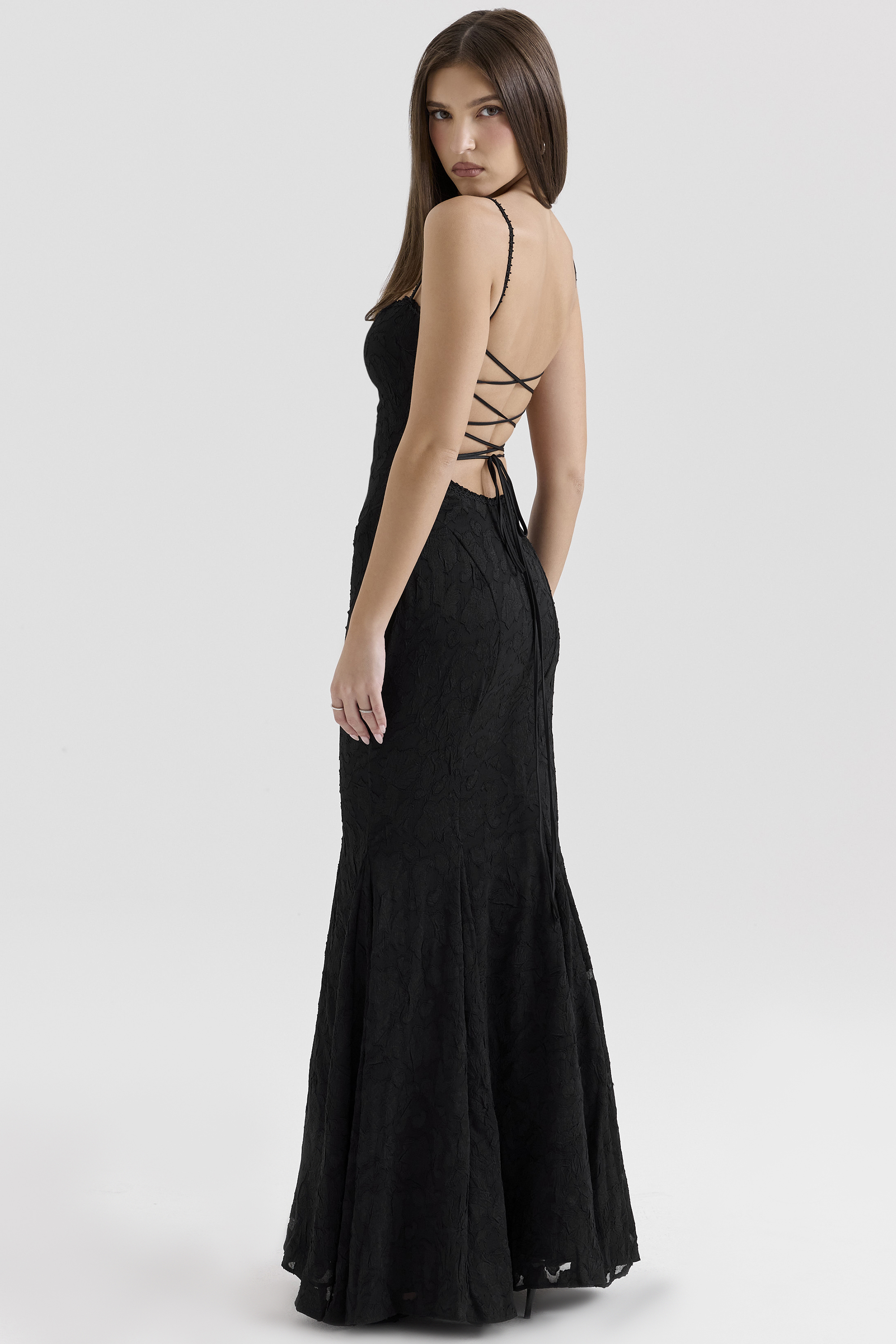 Joan Black Lace Maxi Dress - luluinthesky