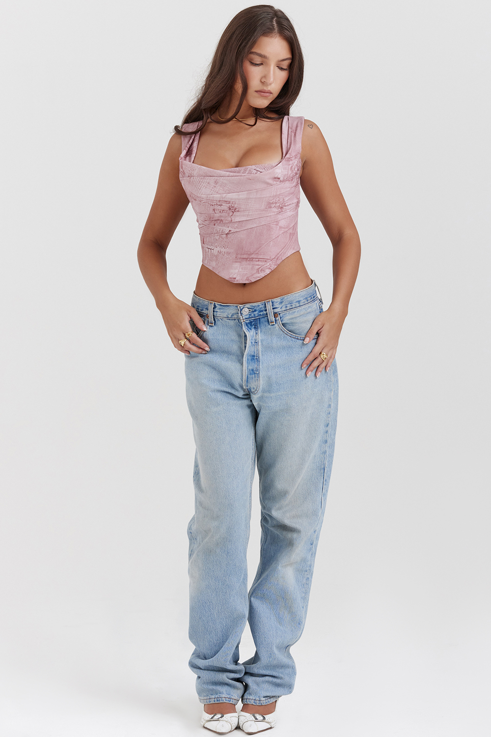 Una Pink Print Corset - luluinthesky