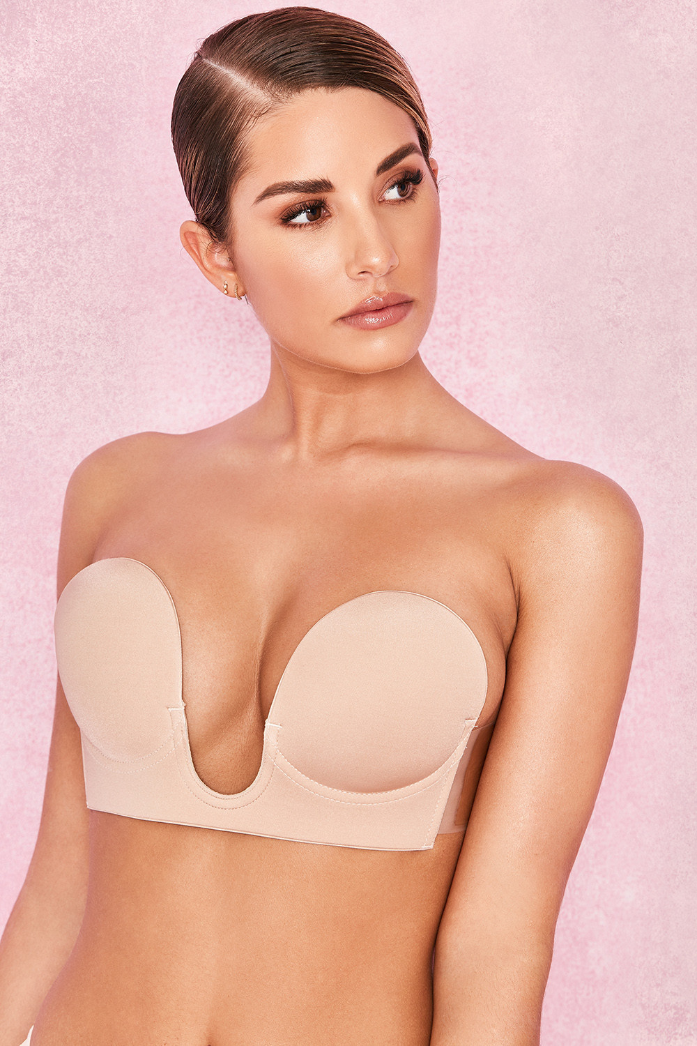 U Plunge Self Adhesive Bra - Beige - luluinthesky