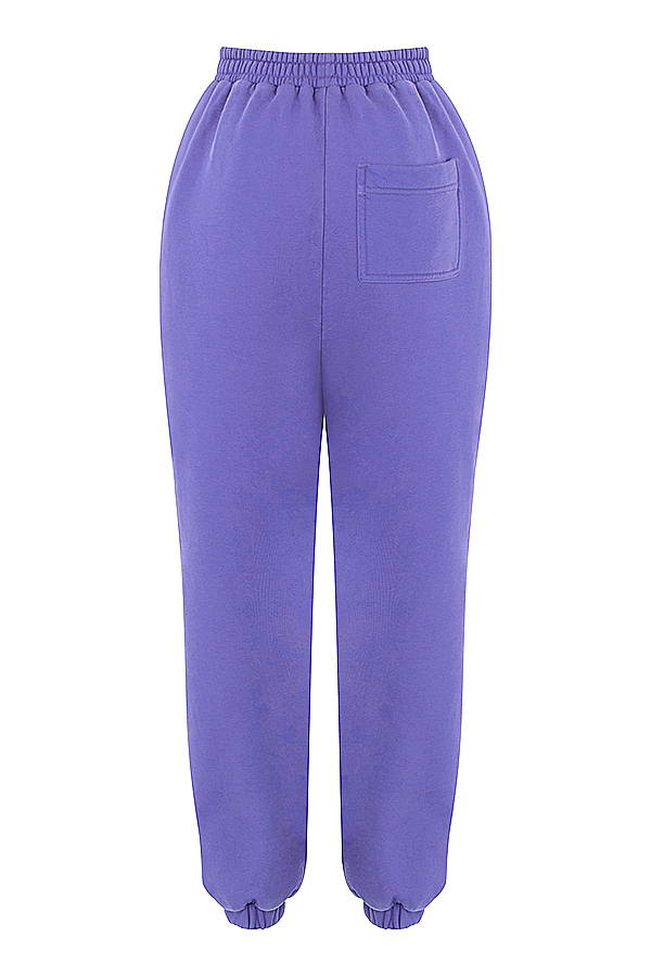 Sky Purple Fleece Back Jogging Trousers - luluinthesky