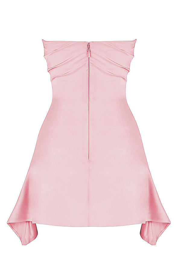 Jasmine Rose Pink Draped Strapless Corset Dress - luluinthesky