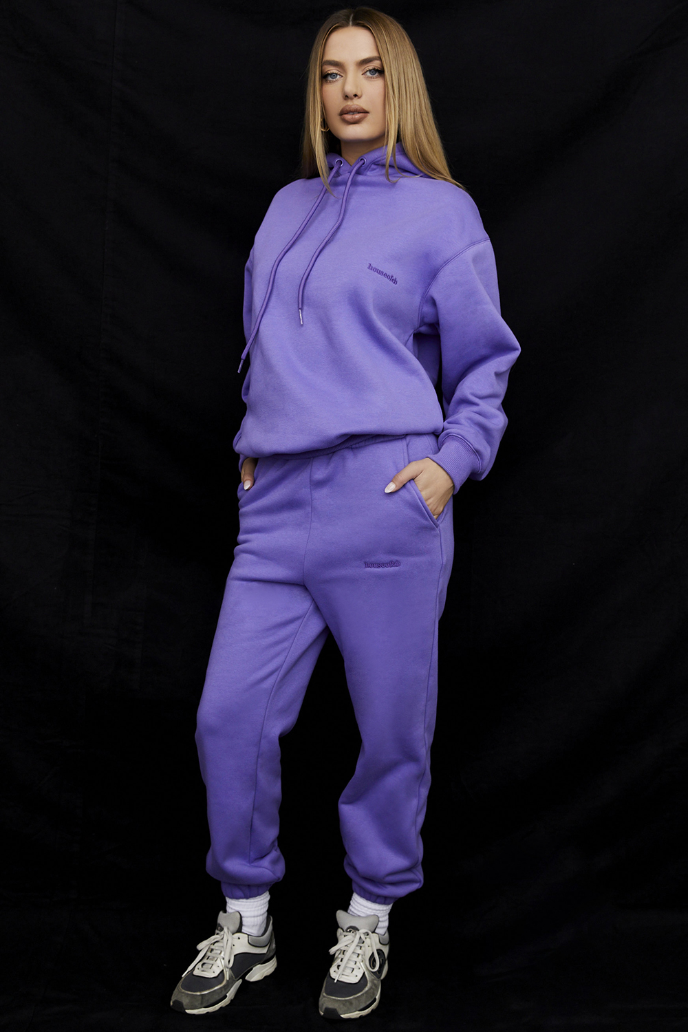 Sky Purple Fleece Back Jogging Trousers - luluinthesky